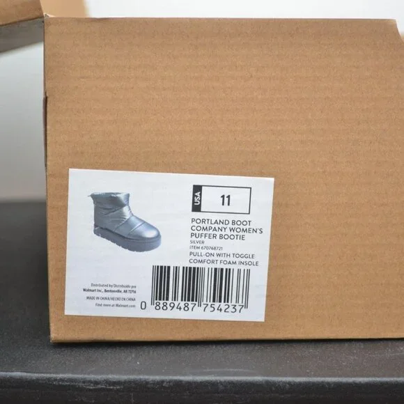 Portland Boot Company Women's Puffer Bootie - Silver - Picture 8 of 8